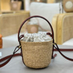 Chloe Small Horse Medal Basket In Natural Fibers